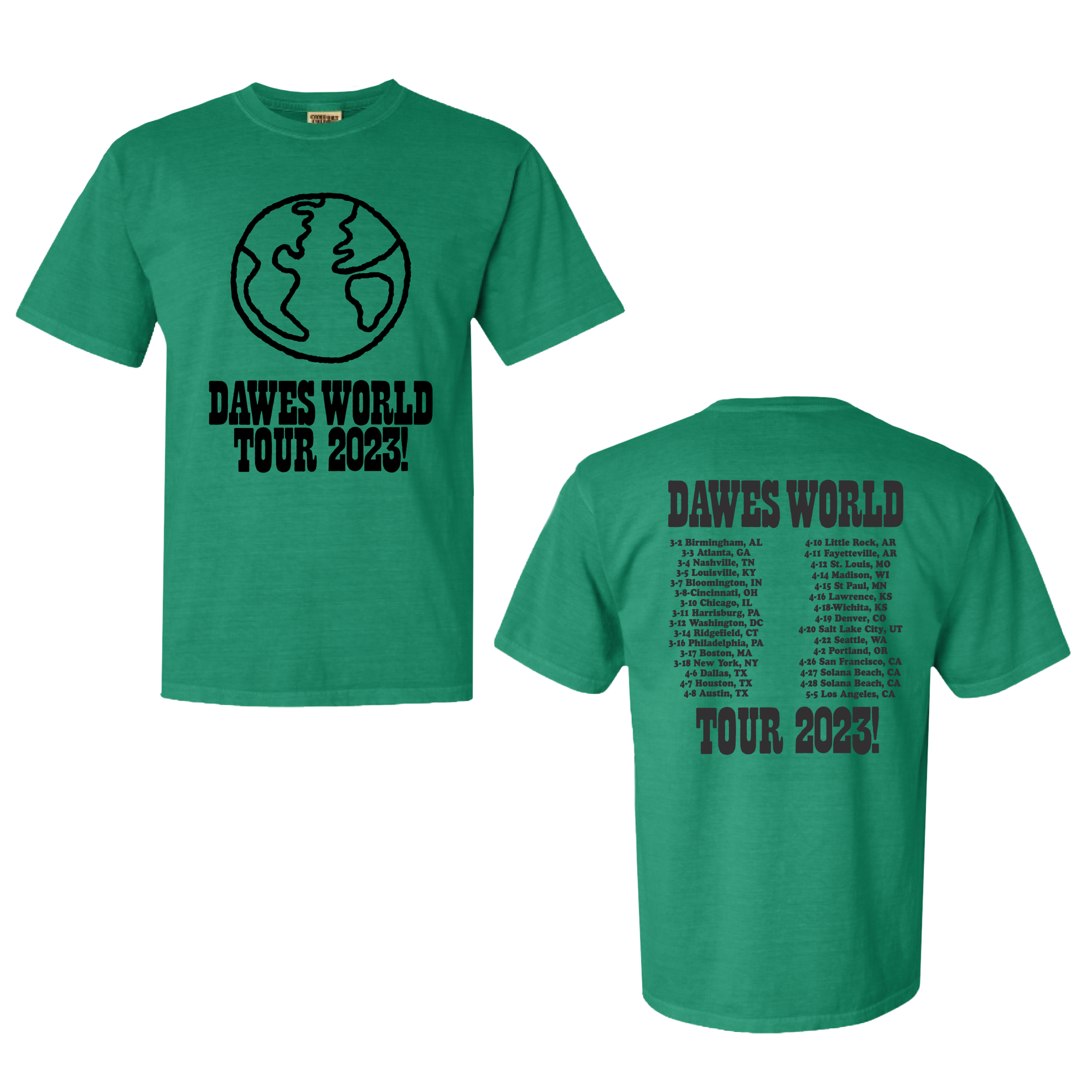 Dawes Earth Tour 2023 Tee – Dawes Merch Store